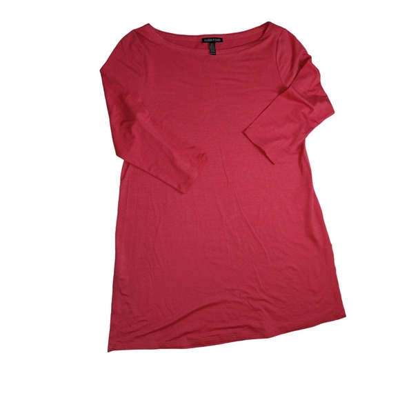 Eileen Fisher Tops - Eileen Fisher Hip length Rose Terracotta Tshirt size XXS